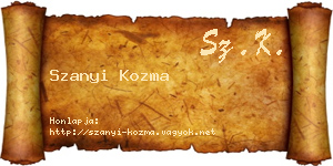 Szanyi Kozma névjegykártya