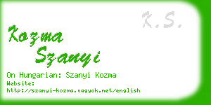 kozma szanyi business card